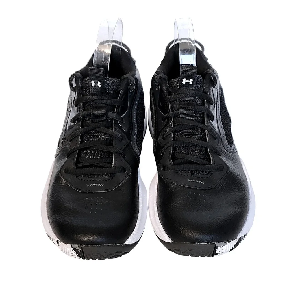 Under Armour Lockdown 6 Big Kids Basketball Shoes Sneakers Black White Size 5.5Y